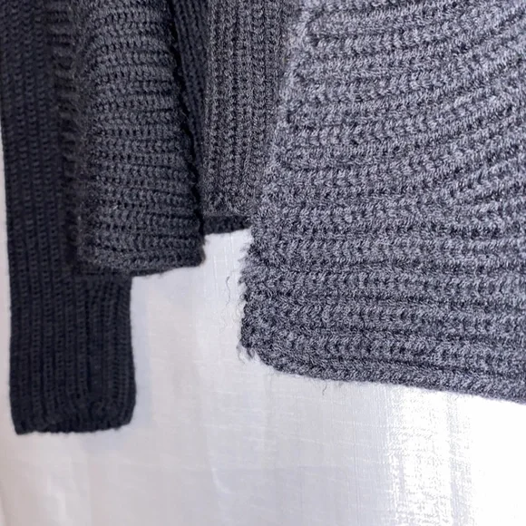 Eileen Fisher 100% Merino Wool Open Front Cardigan Charcoal Gray M - Picture 5 of 7